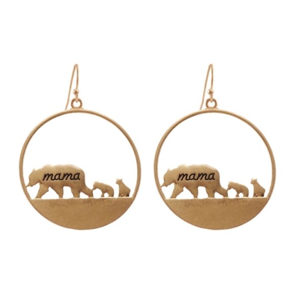 NWT *BOUTIQUE*   MAMA BEAR EARRINGS  *GREAT GIFT* - Picture 1 of 2